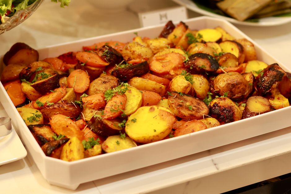 Verduras asadas crujientes
