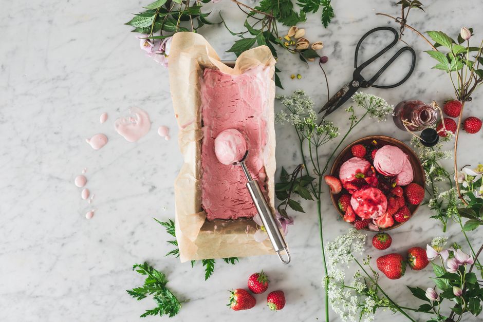 Helado de fresa
