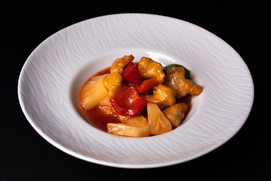 Pollo agridulce con piña