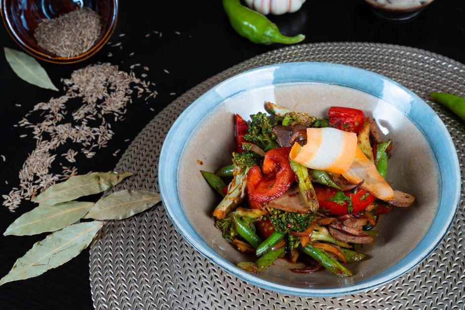 Verduras salteadas con ajo