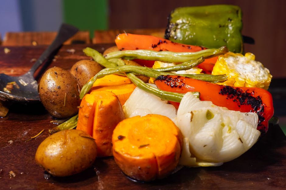Verduras al vapor con vinagreta
