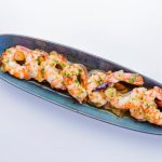 Gambas al vapor con ajo