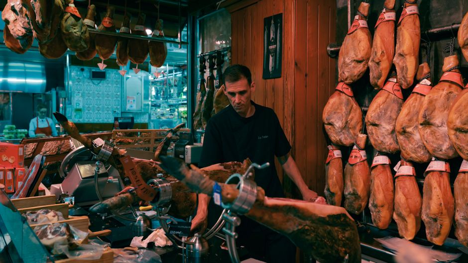 Espárragos con jamón