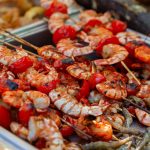 Brochetas de gambas