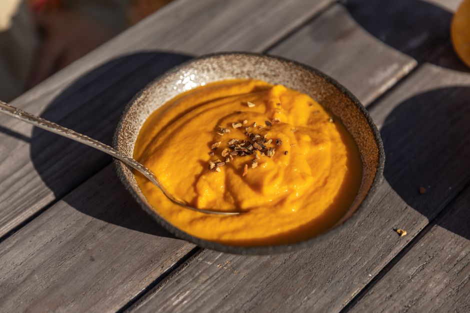 Crema de boniato, zanahoria y jengibre